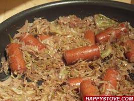 Frankfurters with Cabbage