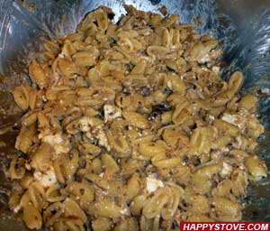 Pasta with Eggplant and Feta Cheese Marinade