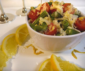 Yam Bean (Jicama), Green Beans and Fresh Cherry Tomato Salad - By happystove.com